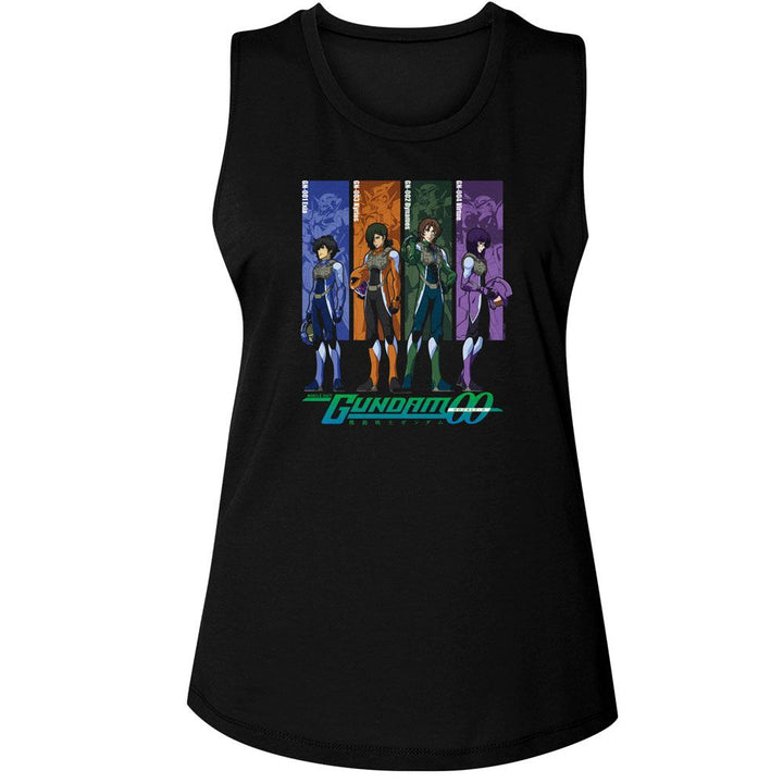 Mobile Suit Gundam - Gundam G00 S1 Rectangles Womens Muscle Tank Top - HYPER iCONiC.