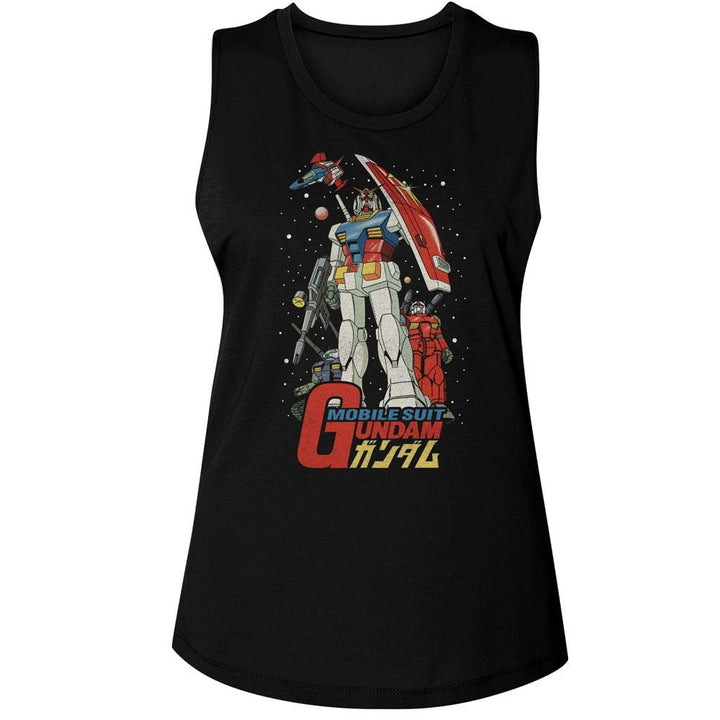 Mobile Suit Gundam - Gundam Mobile Suit Poster Womens Muscle Tank Top - HYPER iCONiC.