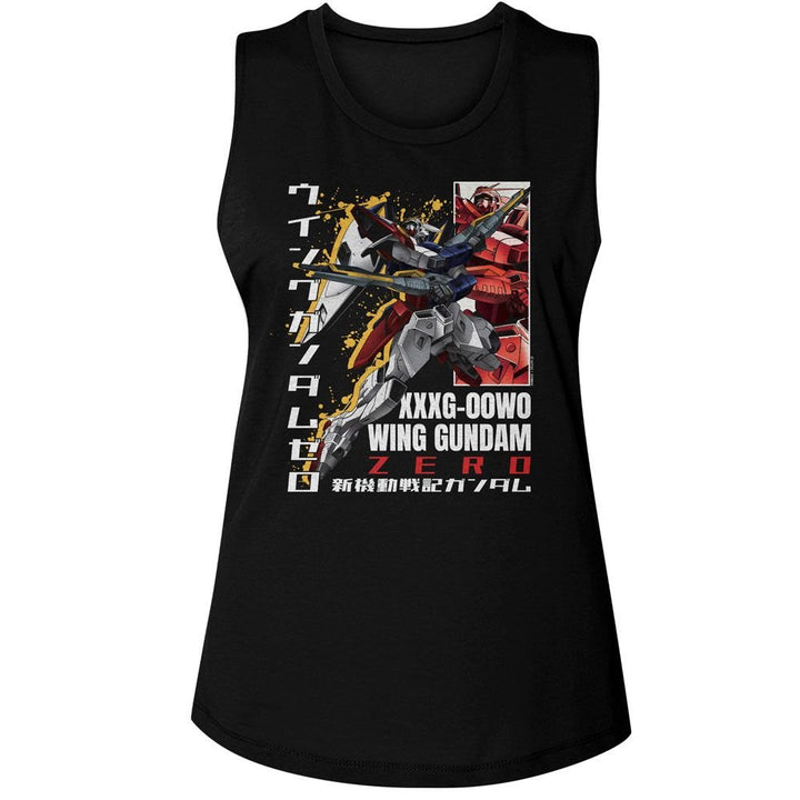 Mobile Suit Gundam - Gundam Wing Gundam Zero Womens Muscle Tank Top - HYPER iCONiC.