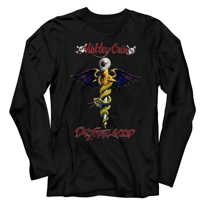 Motley Crue Dr Feel Good Long Sleeve Boyfriend Tee - HYPER iCONiC