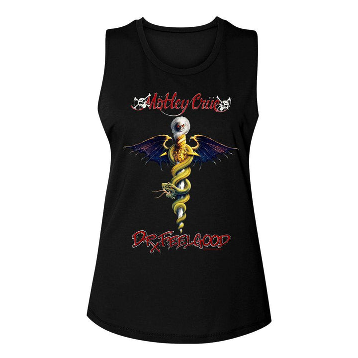 Motley Crue Dr Feel Good Womens Muscle Tank Top - HYPER iCONiC