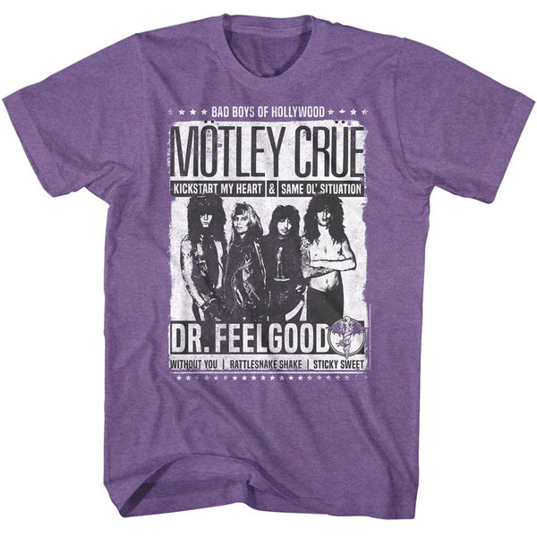 Motley Crue - Dr Feelgood Songs Boyfriend Tee - HYPER iCONiC.