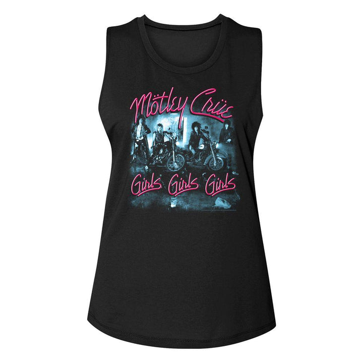 Motley Crue Girls Girls Girls Womens Muscle Tank Top - HYPER iCONiC