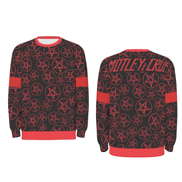 Motley Crue Pentagram Drop Shoulder Sweatshirt - HYPER iCONiC.