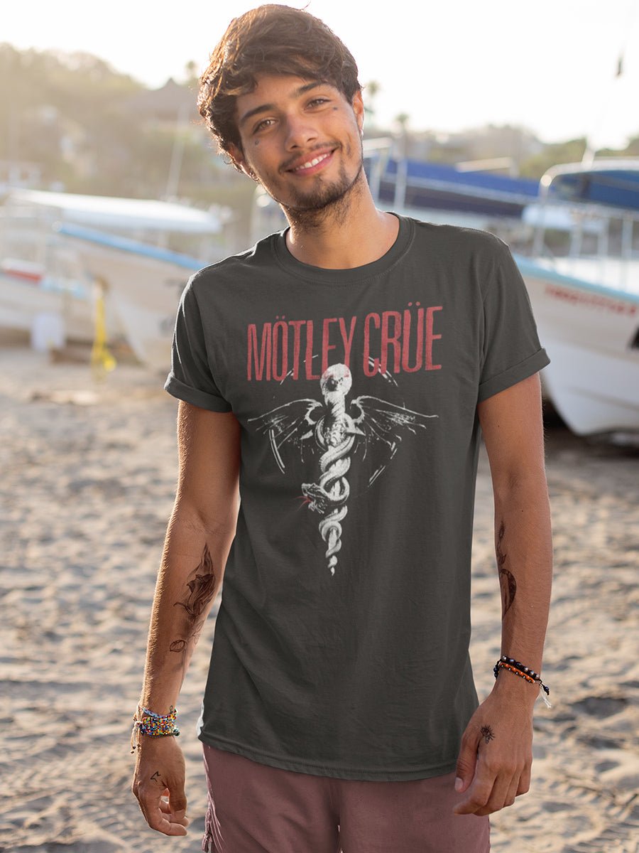 Motley Crue Rd Logo B&W T-Shirt - HYPER iCONiC.