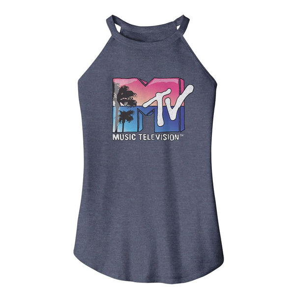 MTV - Beach Logo Rocker Womens Tank Top - HYPER iCONiC.