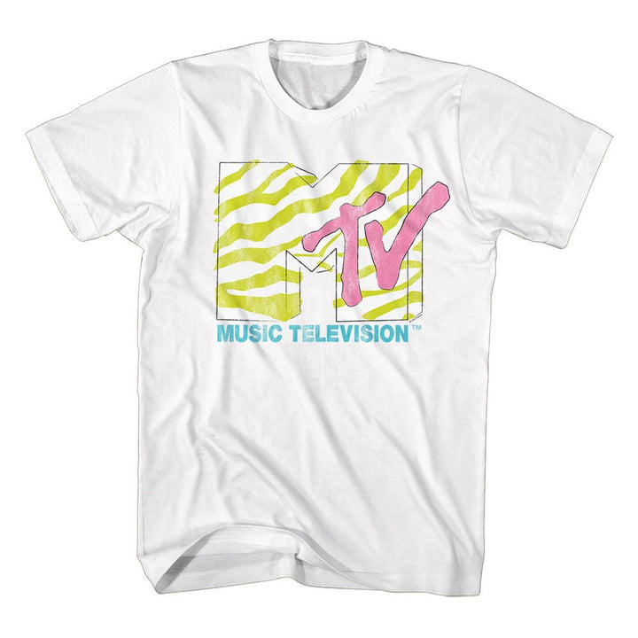 MTV - Neon Zebra Logo Boyfriend Tee - HYPER iCONiC.