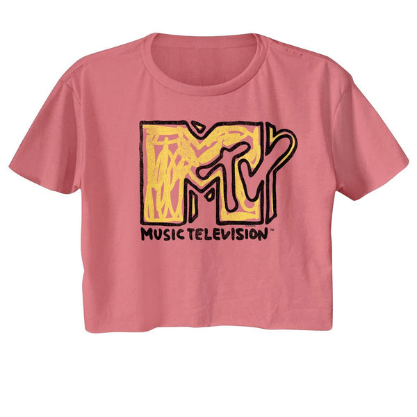 MTV - Scribble Logo Womens Crop Tee - HYPER iCONiC.