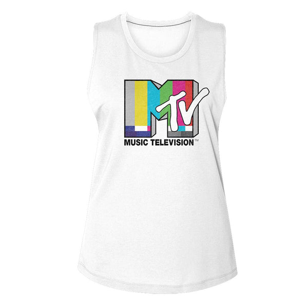 MTV - Test Card Logo Womens Tank Top - HYPER iCONiC.