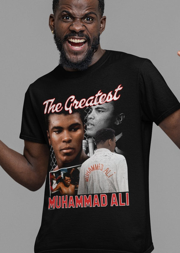 Muhammad Ali - Ali Script Collage T-Shirt - HYPER iCONiC.