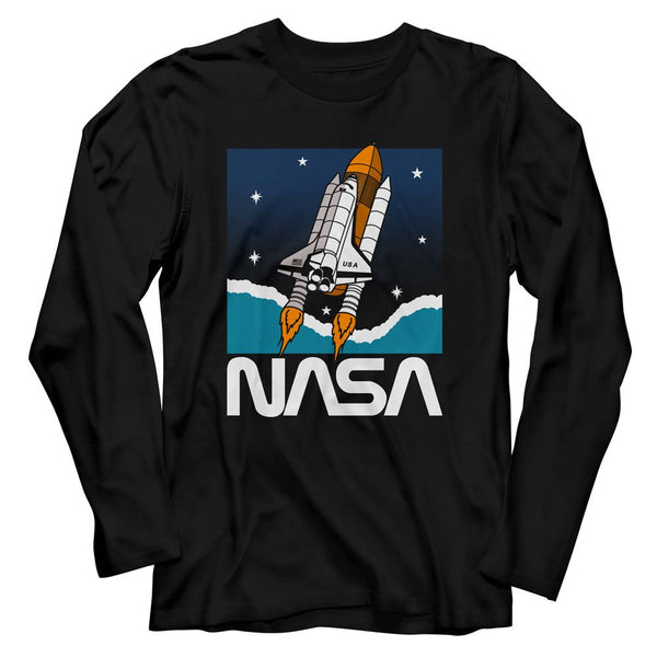 NASA - Shuttle In Space Long Sleeve Boyfriend Tee - HYPER iCONiC.