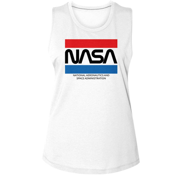 NASA - Stripes Womens Muscle Tank Top - HYPER iCONiC.