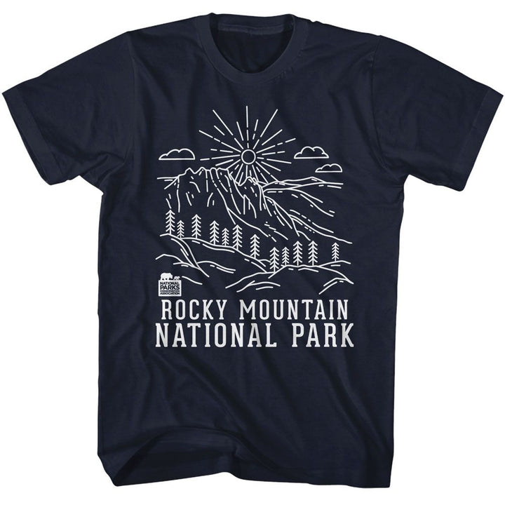 National Parks - Rocky Mountain Minimal Line Art T-Shirt - HYPER iCONiC.