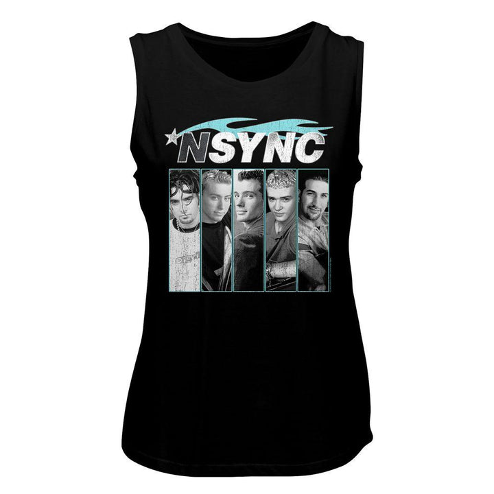*NSYNC Blue Flame Womens Muscle Tank Top - HYPER iCONiC
