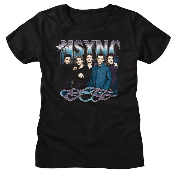 *NSYNC - Cool Tones And Flames Womens T-Shirt - HYPER iCONiC.