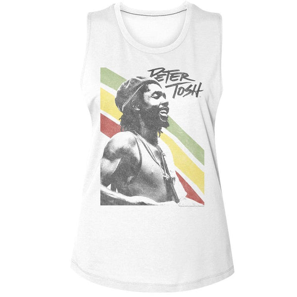 Peter Tosh - Rasta Stripes Womens Muscle Tank Top - HYPER iCONiC.