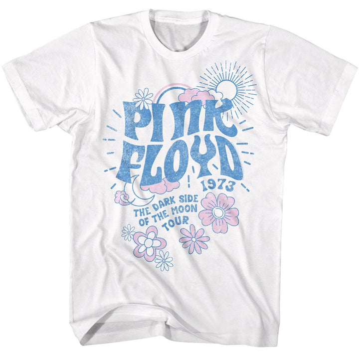 Pink Floyd - Dark Side Tour Floral And Sun T-Shirt - HYPER iCONiC.