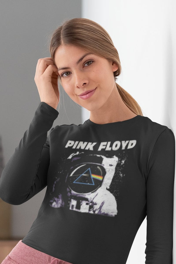 Pink Floyd Moon Long Sleeve Boyfriend Tee - HYPER iCONiC