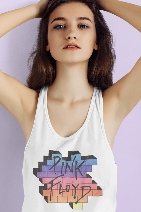 Pink Floyd Rainbow Wall Womens Muscle Tank Top - HYPER iCONiC