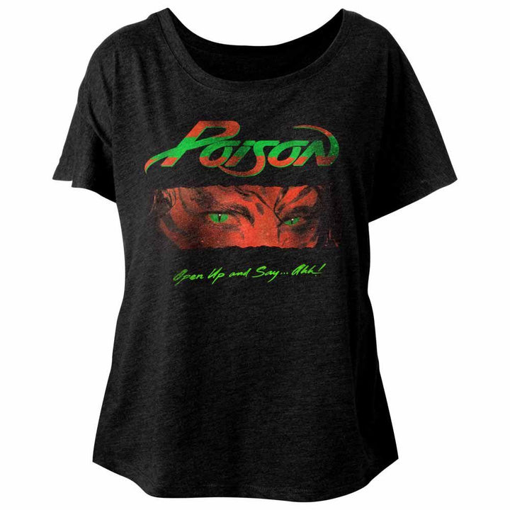 Poison Open Up And Say Ahh Womens Short Sleeve Dolman - HYPER iCONiC