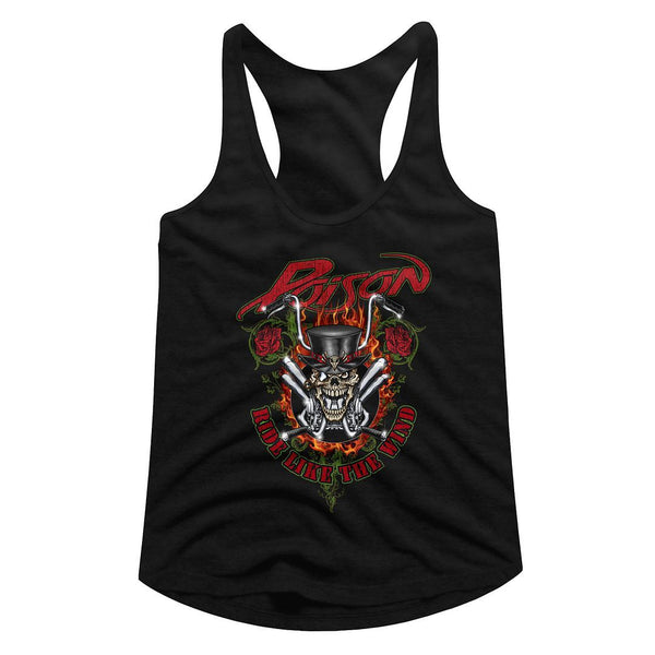 Poison Ride Like The Wind Womens Racerback Tank - HYPER iCONiC
