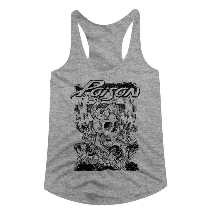 Poison Skull Snake Lightning Womens Racerback Tank - HYPER iCONiC