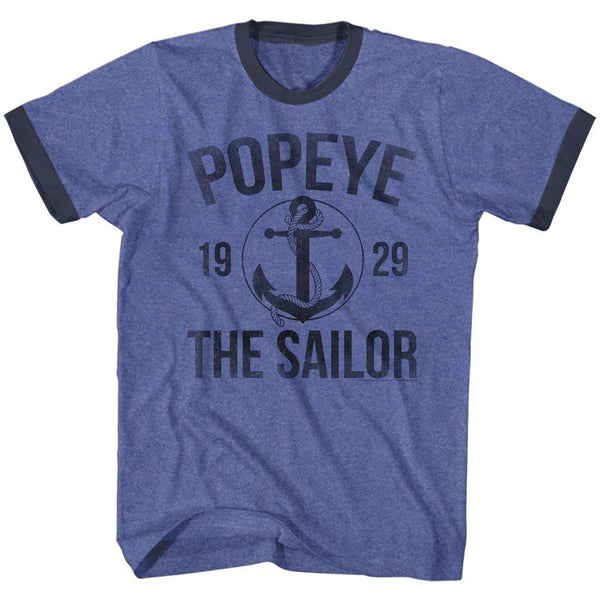 Popeye Anchor Short Sleeve Ringer T-Shirt - HYPER iCONiC