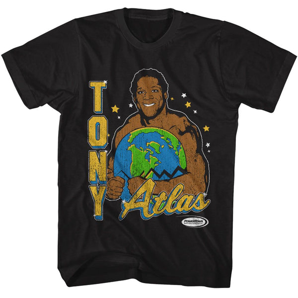 Powertown - Tony Atlas Holding Earth Boyfriend Tee - HYPER iCONiC.