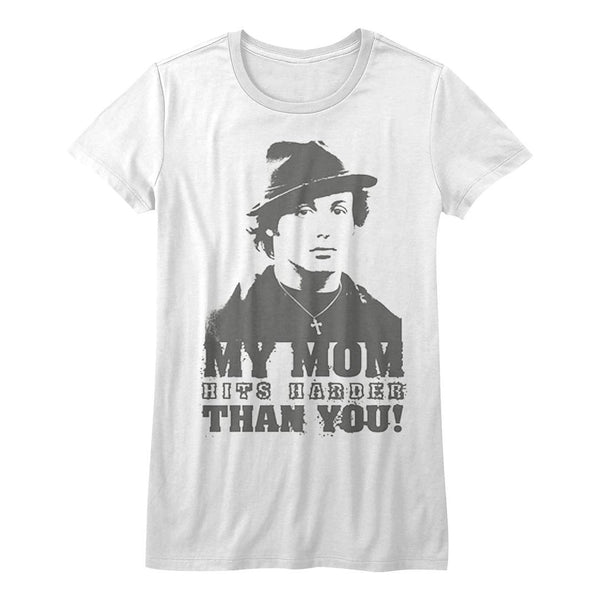 Rocky My Mom Hits Harder Womens T-Shirt - HYPER iCONiC