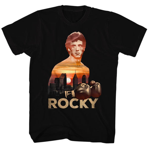 Rocky Sunset Over Philly T-Shirt - HYPER iCONiC