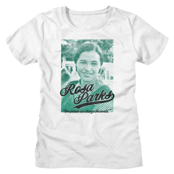 Rosa Parks - One Person Can Womens T-Shirt - HYPER iCONiC.