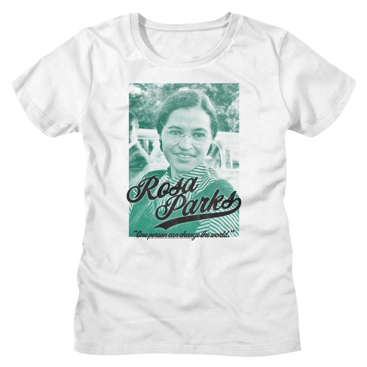 Rosa Parks - One Person Can Womens T-Shirt - HYPER iCONiC.
