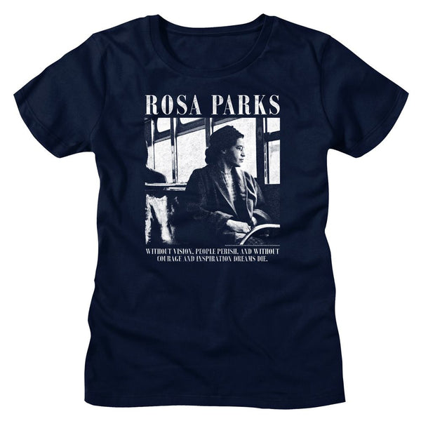 Rosa Parks - Vision And Courage Womens T-Shirt - HYPER iCONiC.