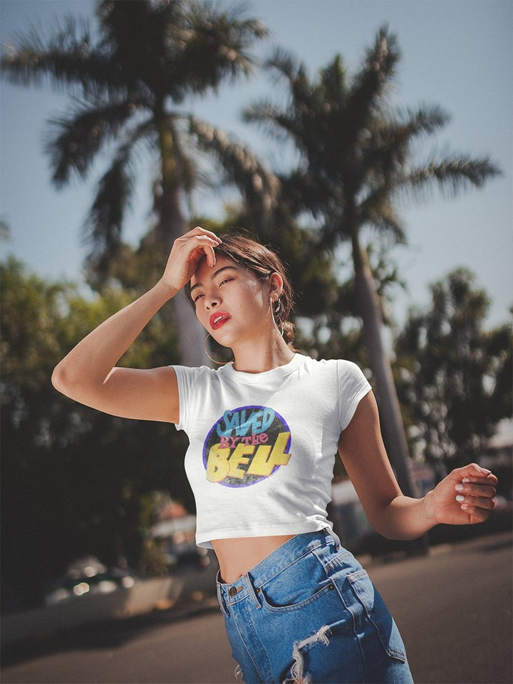 Saved By The Bell Sbtb Logo Womens Crop Tee - HYPER iCONiC.