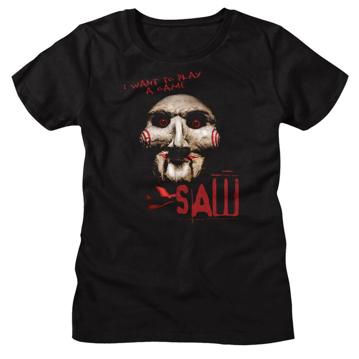 SAW - I Want To Play A Game Womens T-Shirt - HYPER iCONiC.