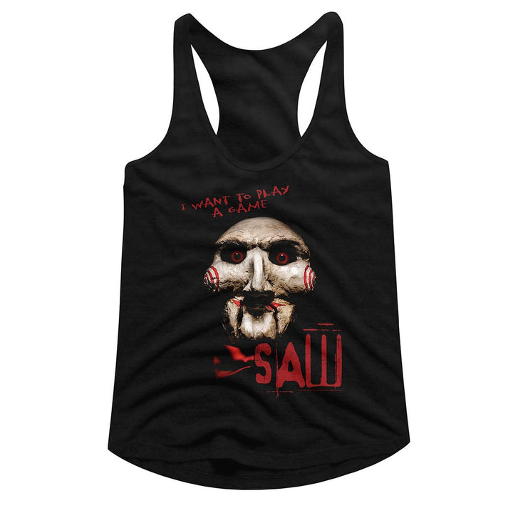 SAW - I Want To Play Womens Racerback Tank Top - HYPER iCONiC.