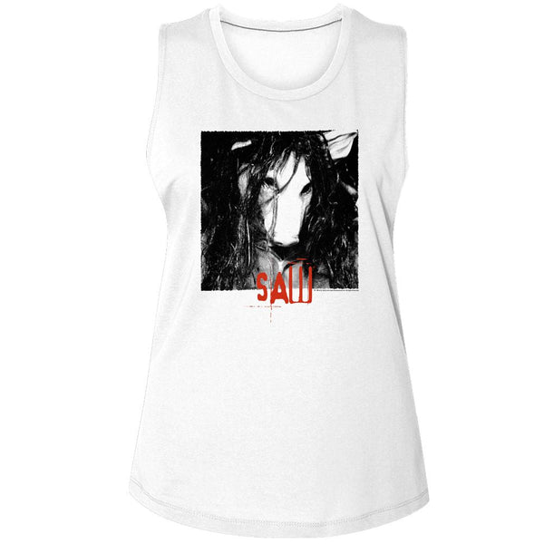 SAW - Pig Mask Womens Muscle Tank Top - HYPER iCONiC.