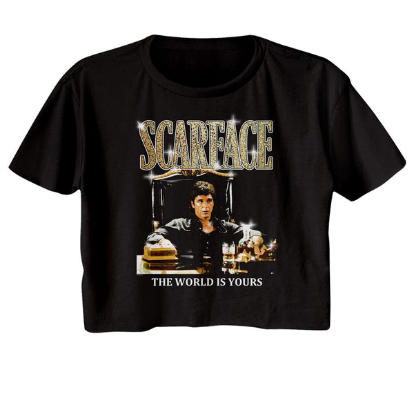 Scarface - Gold Logo Womens Crop Tee - HYPER iCONiC.
