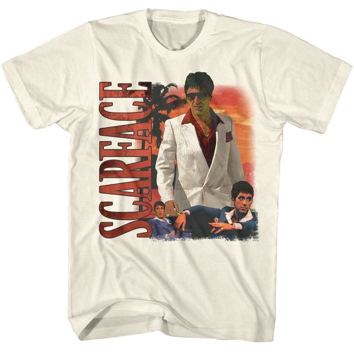 Scarface - Palm Tree Sunset BG T-Shirt - HYPER iCONiC.