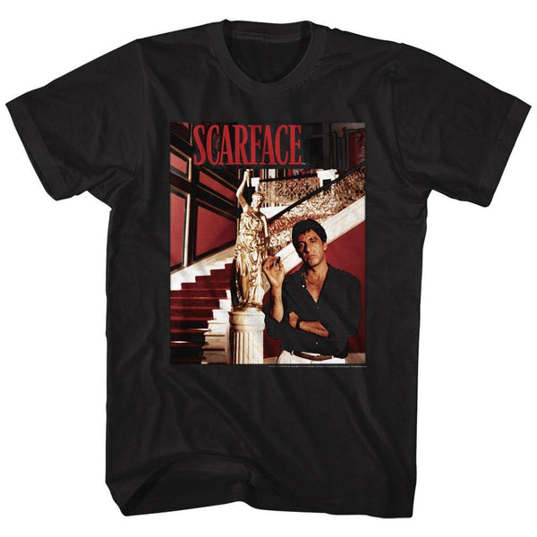 Scarface Statue Stairs T-Shirt - HYPER iCONiC