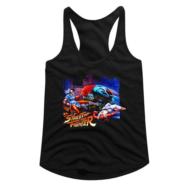 Street Fighter Alley Fight Womens Racerback Tank - HYPER iCONiC