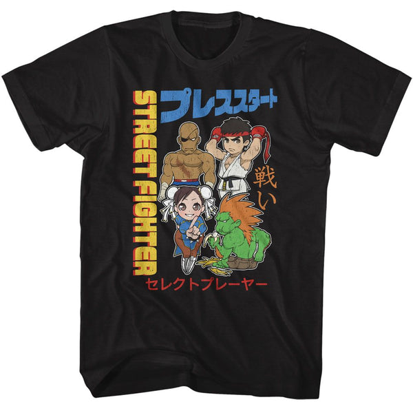 Street Fighter - Chibi With Kanji T-Shirt - HYPER iCONiC.