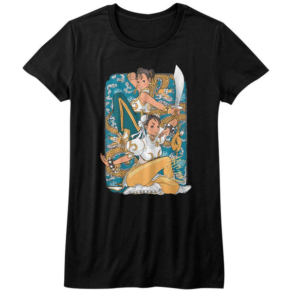 Street Fighter Dual Chun Li Womens T-Shirt - HYPER iCONiC