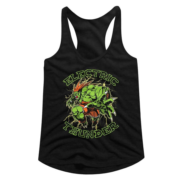 Street Fighter Electric Thunder Womens Racerback Tank - HYPER iCONiC
