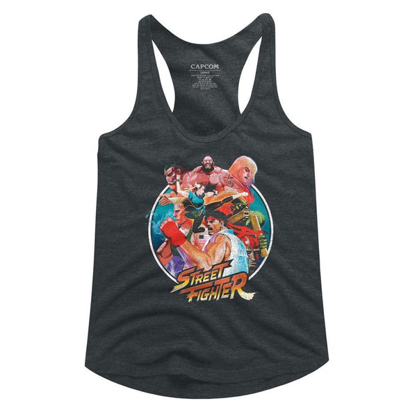 Street Fighter Group Circle Womens Racerback Tank - HYPER iCONiC