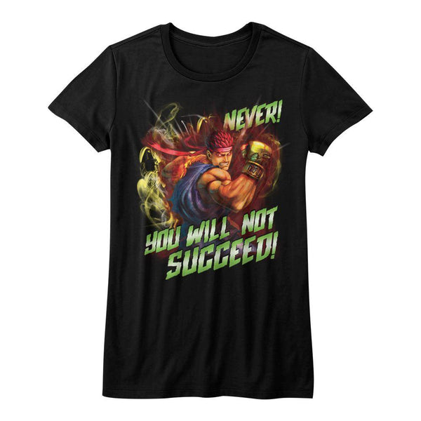 Street Fighter Never Succeed Womens T-Shirt - HYPER iCONiC