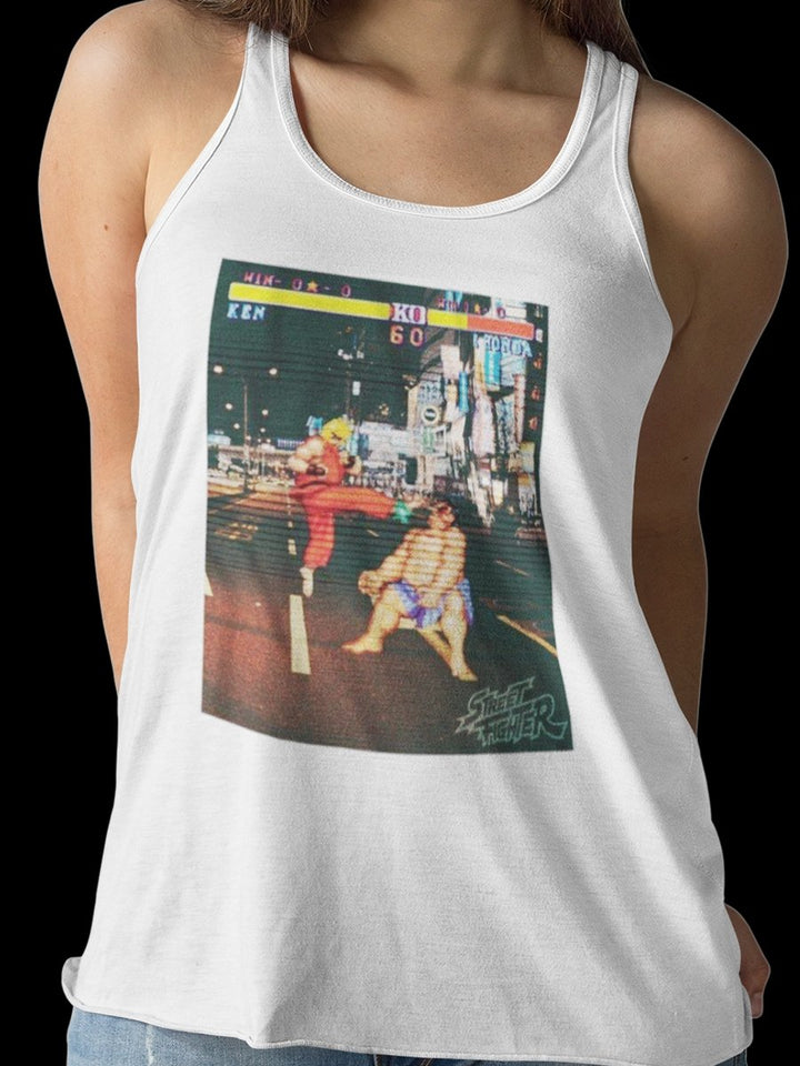 Street Fighter Real Street Fighter Womens Racerback Tank - HYPER iCONiC.