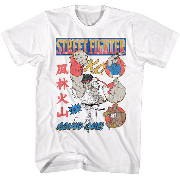 Street Fighter - Round One Comic Wo White T-Shirt - HYPER iCONiC.