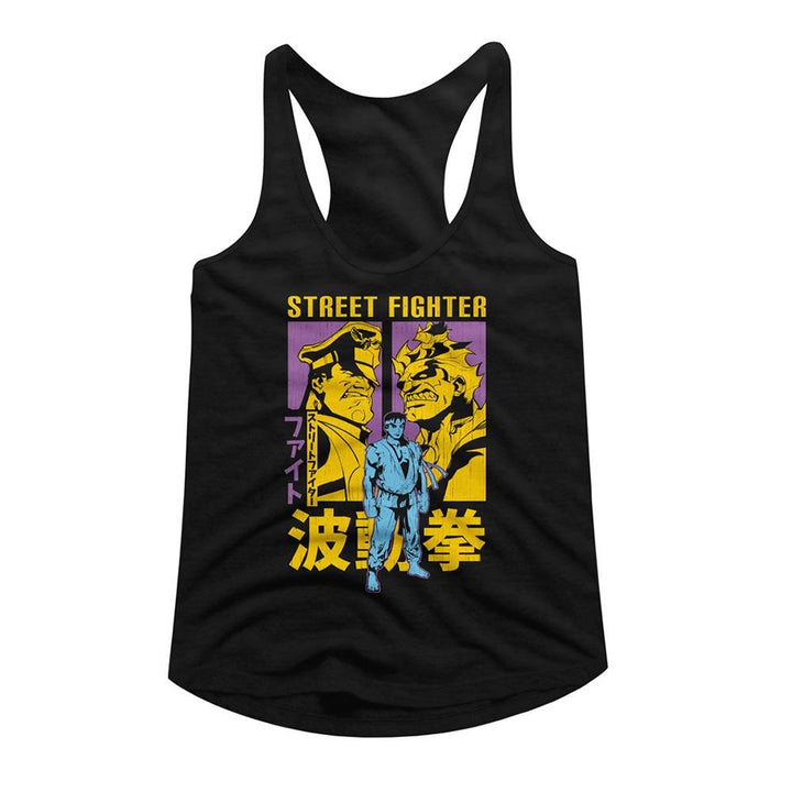 Street Fighter - Ryu Akuma And M Bison Womens Racerback Tank Top - HYPER iCONiC.