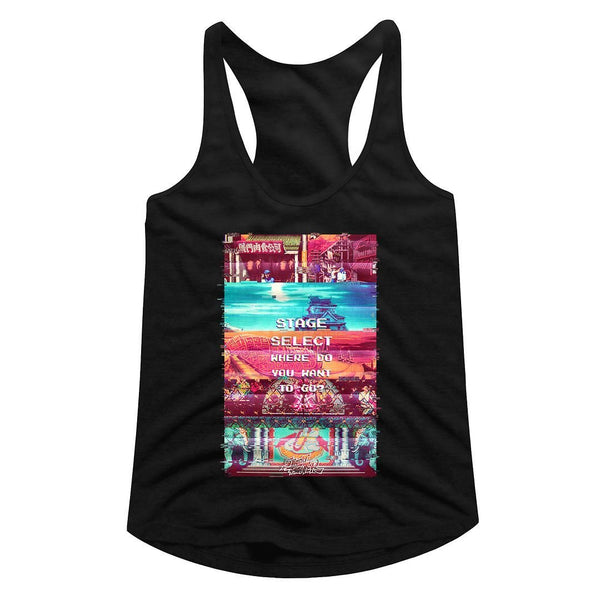 Street Fighter Stage Select Womens Racerback Tank - HYPER iCONiC